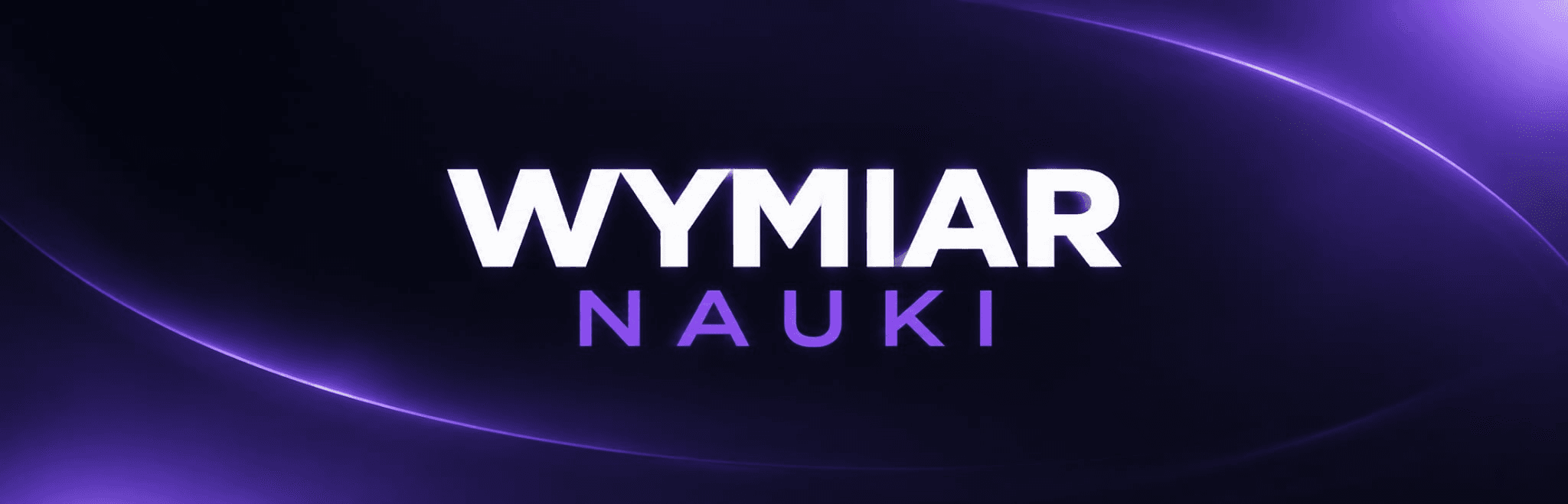 Wymiar Nauki — baner marki na ciemnofioletowym tle.